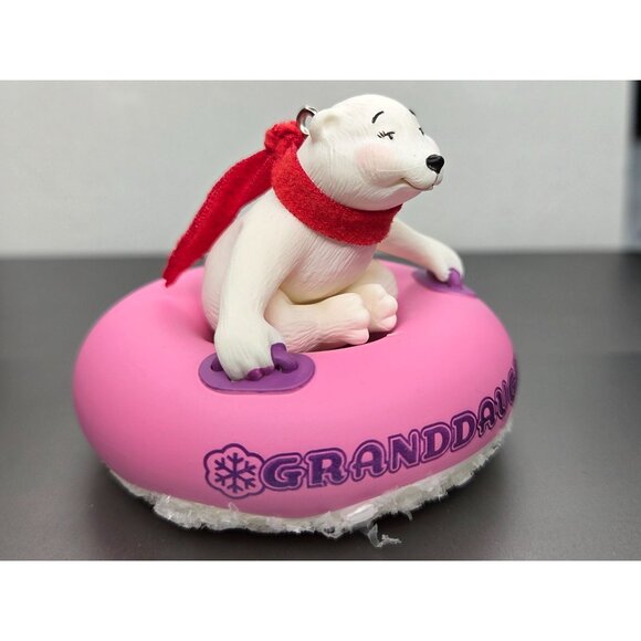 Hallmark Keepsake 2015 Granddaughter Christmas Ornament Polar Bear Inner Tube - Picture 3 of 10
